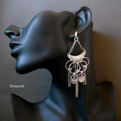 kolczyki nowoczesne,ze srebra oksydowanego - Kolczyki - Biżuteria