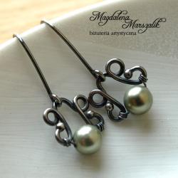 srebrne maleńkie kolczyki z perłą - Kolczyki - Biżuteria