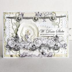 kartka,wyjątkowa,życzenia,ślub,kwiaty, - Kartki okolicznościowe - Akcesoria