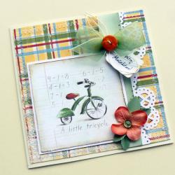 chłopie,narodziny,rowerek,retro,powitanie - Kartki okolicznościowe - Akcesoria