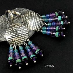srebrne kolczyki z ametystem,turkusem,jadeitem - Kolczyki - Biżuteria