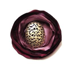broszka,elegancka,ornament,kwiat,materiał - Broszki - Biżuteria
