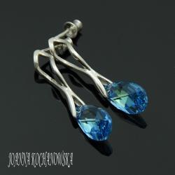 eleganckie kolczyki,kryształy Swarovski,niebieskie - Kolczyki - Biżuteria