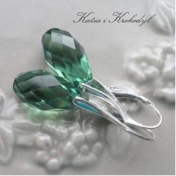 kolczyki z kryształami Swarovski,Erinite,zielone - Kolczyki - Biżuteria