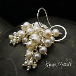 kolczyki gronka,z perłami - Kolczyki - Biżuteria