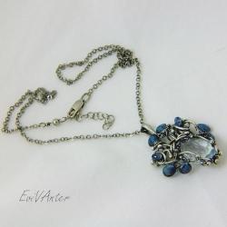 wisior,wire-wrapping,srebro,kwiat - Wisiory - Biżuteria