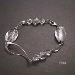 bransoleta,srebro oksydowane,kryształy - Bransoletki - Biżuteria