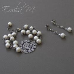 komplet biżuterii z perłami - Komplety - Biżuteria