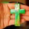 Naszyjniki krzyż,naszyjnik z krzyżem,zielony jaspis