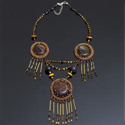 haft koralikowy,naszyjnik indiański - Naszyjniki - Biżuteria