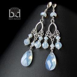 kolczyki z kryształami swarovski opal - Kolczyki - Biżuteria