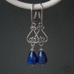 kolczyki,srebro,lapis lazuli - Kolczyki - Biżuteria