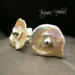 kolczyki na sztyfcie z perłą - Kolczyki - Biżuteria