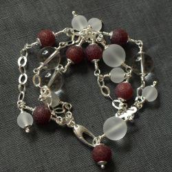 elegancka bransoletka,kryształ,trawiony agat - Bransoletki - Biżuteria