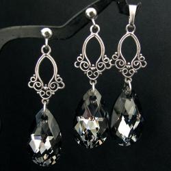 Swarovski Crystal Silver Night i srebrne filigrany - Komplety - Biżuteria