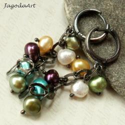 kolorowe,perły,oksydowane,kolczyki,energetyczne - Kolczyki - Biżuteria