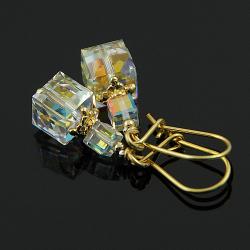 błyszczące kryształki Swarovski Cube - Kolczyki - Biżuteria