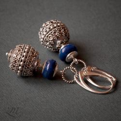 srebro,lapis lazuli - Kolczyki - Biżuteria