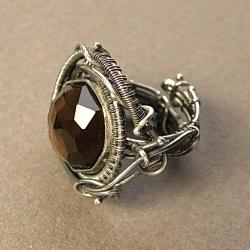 pierścionek,misterny,wrapping,brązowy,ekskluzywny - Pierścionki - Biżuteria