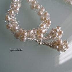 perły,naturalne,delikatne,srebro - Komplety - Biżuteria