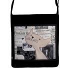 Na ramię torba,a4,sztruks,czarny,kot,gazeta,Paryż