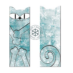 zakładka,kot turkusowy,śnieg,na prezent - Zakładki do książek - Akcesoria