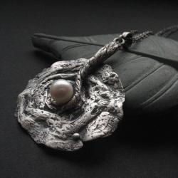 perła,organiczny,fiann,art clay - Wisiory - Biżuteria