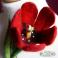 Broszki filc,kwiat,broszka,czerwona,filcowana,tulipan