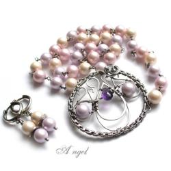 perły,pastele,angel,ekskluzywny,okrągły - Komplety - Biżuteria