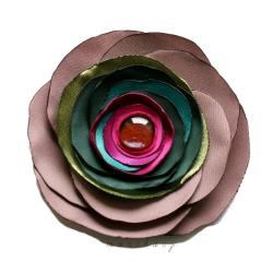 kwiat,broszka,unikat,mocca,wiosenny dodatek - Broszki - Biżuteria
