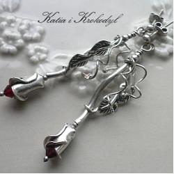 romantyczne kolczyki,róże,unikatowe - Kolczyki - Biżuteria