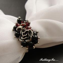 pierścionek,kwiatowy,róża,romantyczny,kobiecy - Pierścionki - Biżuteria