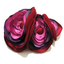 romantyczna broszka,kwiat,bukiet,satyna - Broszki - Biżuteria