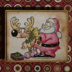 Mikołaj,renifer,Boże Narodzenie,kartka - Kartki okolicznościowe - Akcesoria