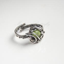 wire-wrapping,srebrny,elegancki pierścionek - Pierścionki - Biżuteria
