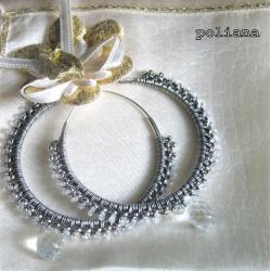 wire-wrapping,ażurowe kolczyki,kryształ - Kolczyki - Biżuteria