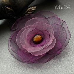 elegancka,kwiat,broszka,fioletowa - Broszki - Biżuteria
