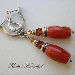 czerwone kolczyki,ekskluzywne,marchewkowe - Kolczyki - Biżuteria