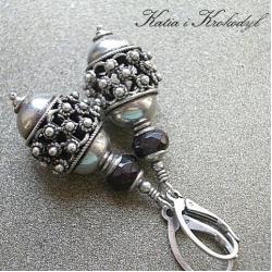 eleganckie,oryginalne,kolczyki z granatami - Kolczyki - Biżuteria