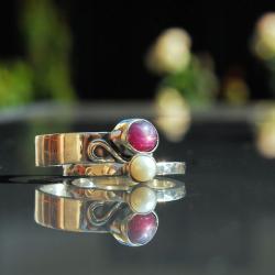 komplet pierścionków,oryginalny,rubin gwiaździsty - Pierścionki - Biżuteria