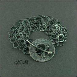 srebrna,orientalna bransoleta,ekskluzywna,ważka - Bransoletki - Biżuteria