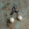 Kolczyki kolczyki z perłą,kremowe,długie,oksydowane