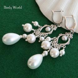 zmysłowe kolczyki z perłami - Kolczyki - Biżuteria